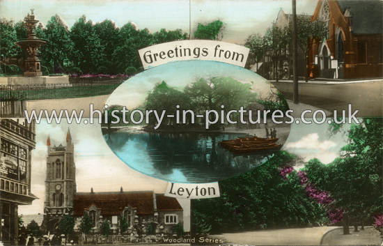 Greetings from Leyton, London. c.1920.